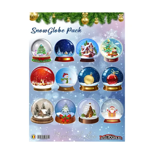 Snow Globe Pack - Set 16 Autocolante